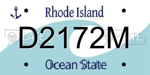 D2172M Rhode Island License Plate