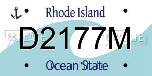 D2177M Rhode Island License Plate