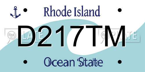 D217TM Rhode Island License Plate