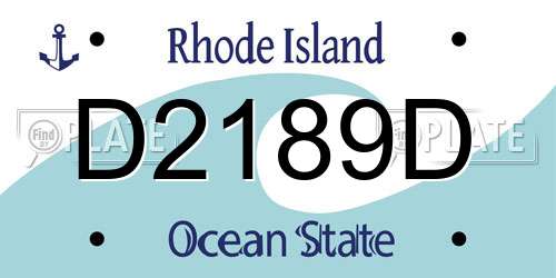 D2189D Rhode Island License Plate