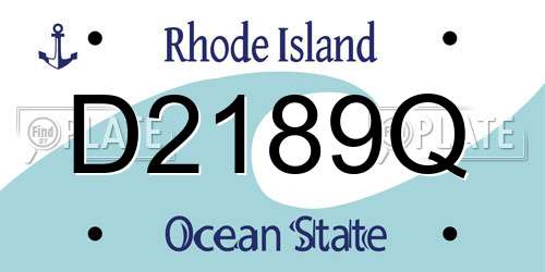 D2189Q Rhode Island License Plate