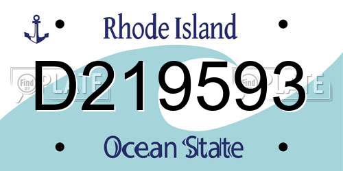 D219593 Rhode Island License Plate