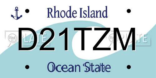 D21TZM Rhode Island License Plate