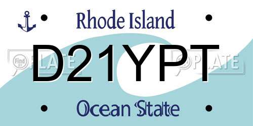 D21YPT Rhode Island License Plate