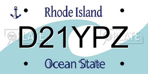 D21YPZ Rhode Island License Plate