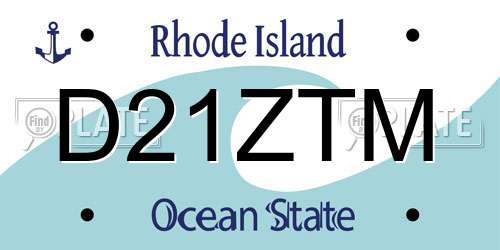 D21ZTM Rhode Island License Plate
