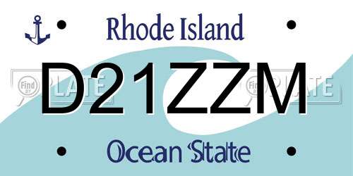 D21ZZM Rhode Island License Plate