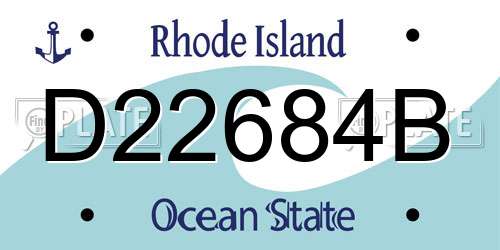 D22684B Rhode Island License Plate