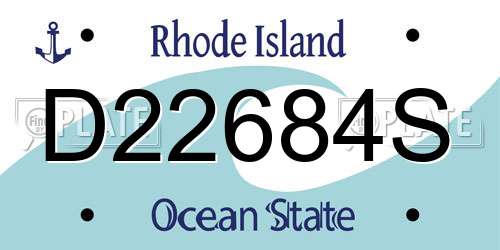 D22684S Rhode Island License Plate