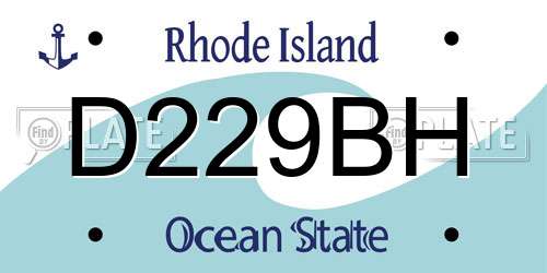 D229BH Rhode Island License Plate