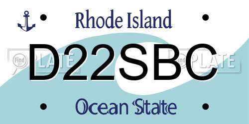 D22SBC Rhode Island License Plate