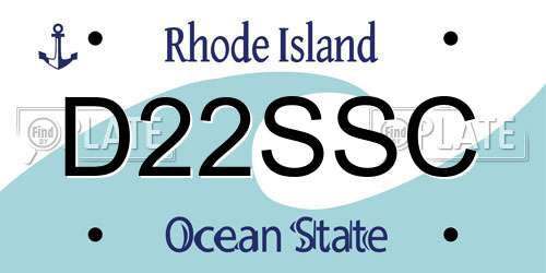 D22SSC Rhode Island License Plate