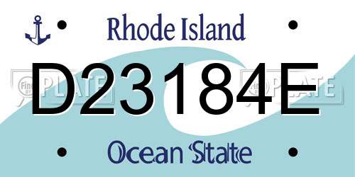 D23184E Rhode Island License Plate