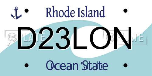 D23LON Rhode Island License Plate