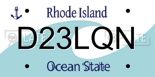 D23LQN Rhode Island License Plate