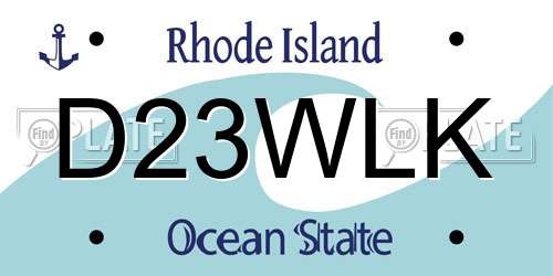 D23WLK Rhode Island License Plate