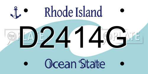 D2414G Rhode Island License Plate