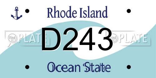 D243 Rhode Island License Plate