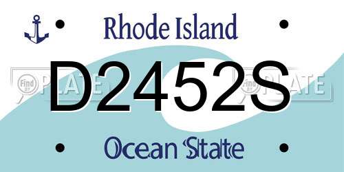D2452S Rhode Island License Plate