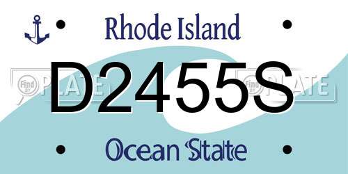 D2455S Rhode Island License Plate
