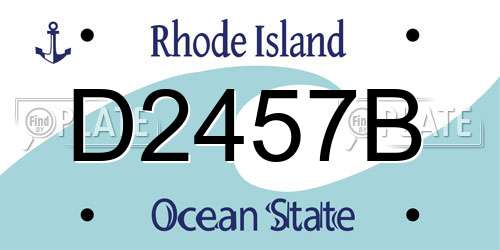 D2457B Rhode Island License Plate