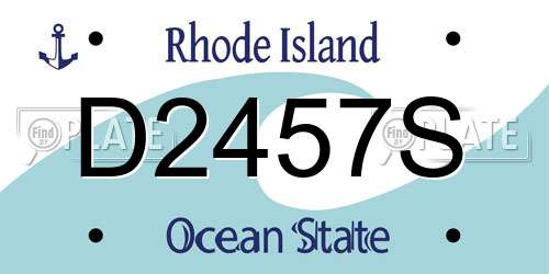 D2457S Rhode Island License Plate