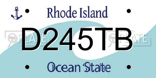 D245TB Rhode Island License Plate