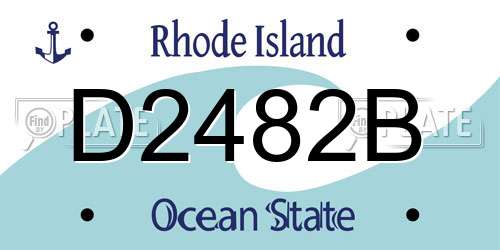 D2482B Rhode Island License Plate