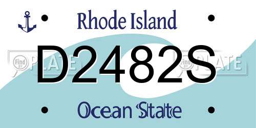 D2482S Rhode Island License Plate