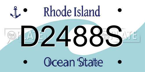 D2488S Rhode Island License Plate