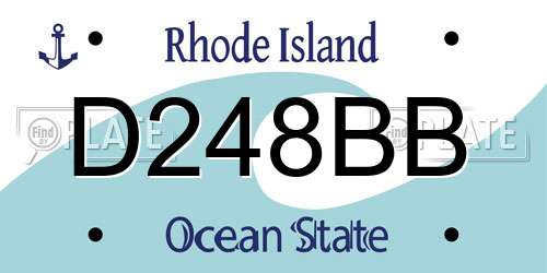 D248BB Rhode Island License Plate