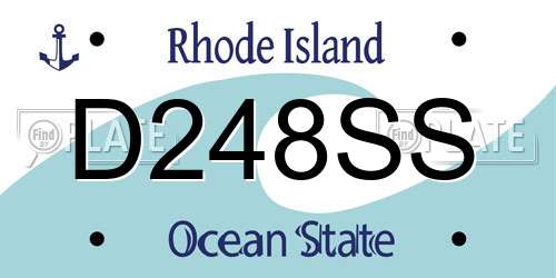 D248SS Rhode Island License Plate
