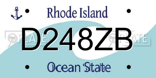 D248ZB Rhode Island License Plate