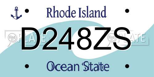 D248ZS Rhode Island License Plate