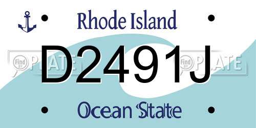D2491J Rhode Island License Plate