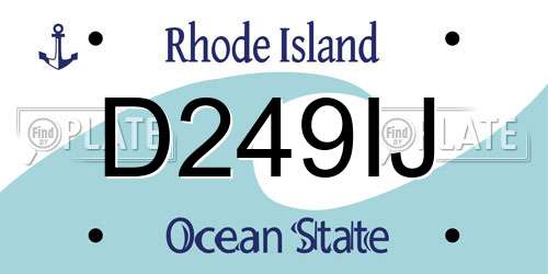 D249IJ Rhode Island License Plate
