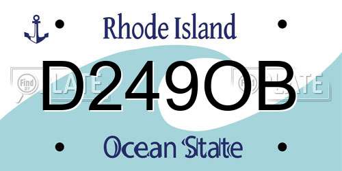 D249OB Rhode Island License Plate