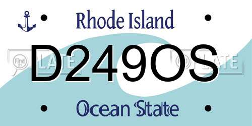D249OS Rhode Island License Plate