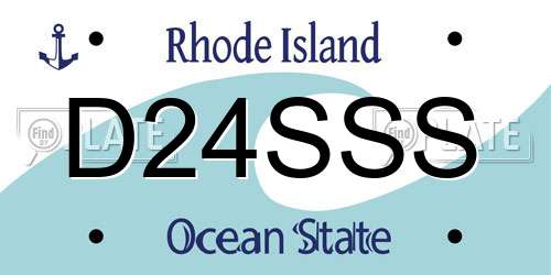 D24SSS Rhode Island License Plate