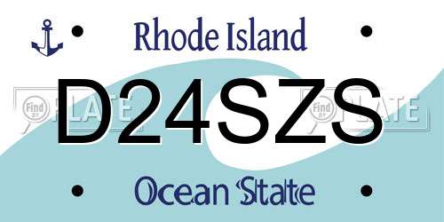 D24SZS Rhode Island License Plate