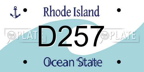 D257 Rhode Island License Plate