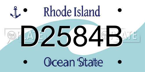 D2584B Rhode Island License Plate