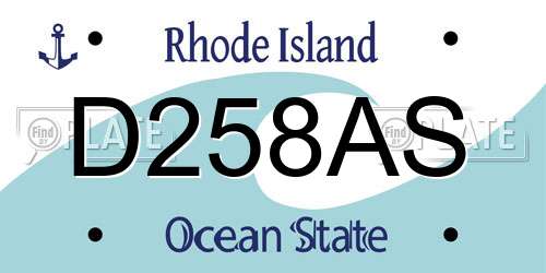 D258AS Rhode Island License Plate