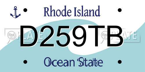 D259TB Rhode Island License Plate