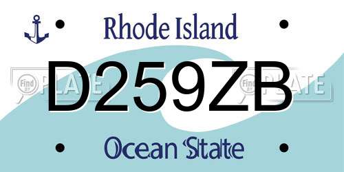 D259ZB Rhode Island License Plate