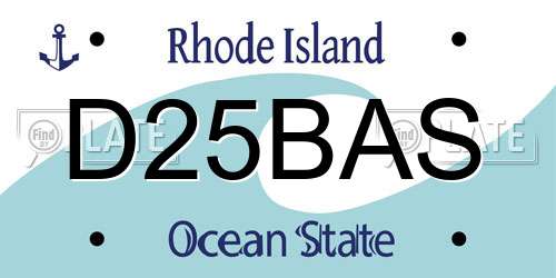 D25BAS Rhode Island License Plate