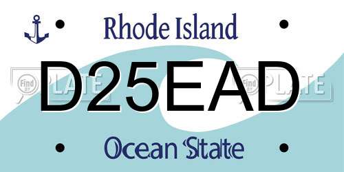 D25EAD Rhode Island License Plate