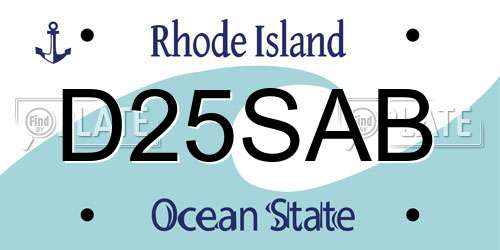 D25SAB Rhode Island License Plate