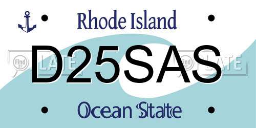 D25SAS Rhode Island License Plate