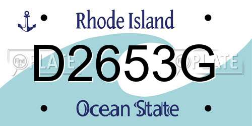 D2653G Rhode Island License Plate